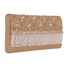 Load image into Gallery viewer, La Jolla Lamé Clutch in Gold
