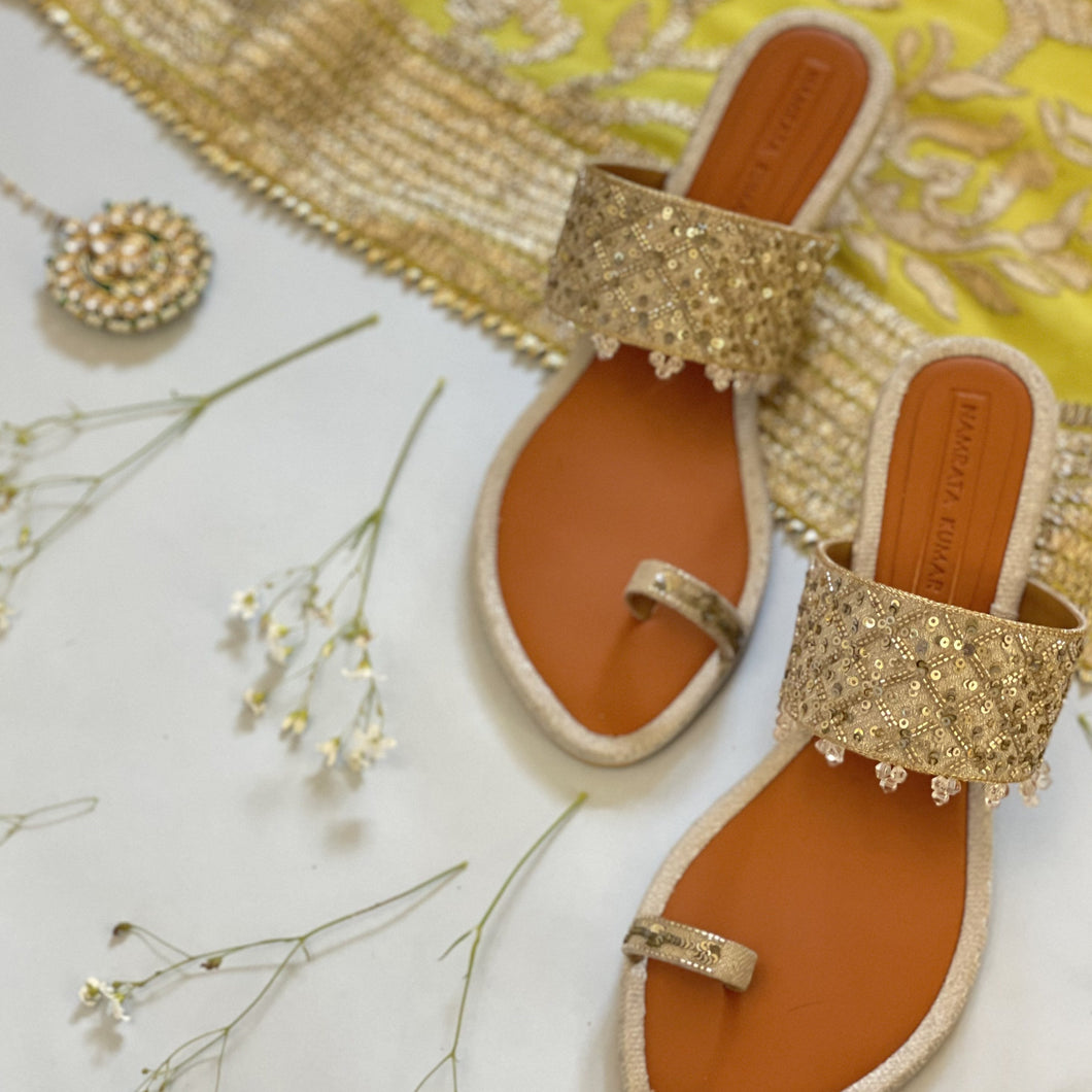 Silver & Gold Lattice Sandals