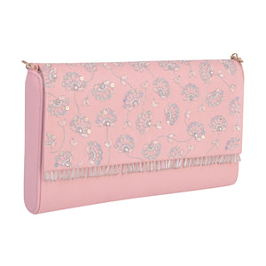 La Jolla Web Clutch in Pink